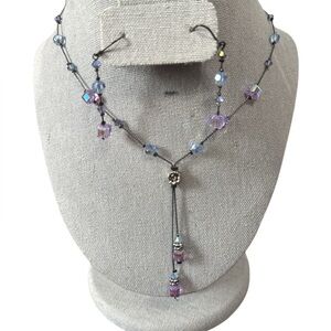 Dabby Reid Heidi Necklace And Earrings Purple Velvet Swarovski Crystal
